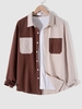 Chemise Homme Boutonnée Bicolore avec Poches Xl Multi b
