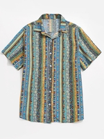 Chemise Imprimée en Jacquard L Bleu
