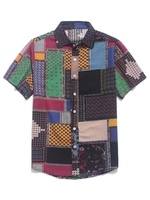 Chemise Imprimée Fleurie Tribale à Manches Courtes 2xl Multi e