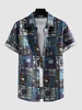 Chemise Imprimée Style Ethnique Boutonnée Xl Multi a