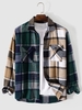 Chemise Jointive à Carreaux avec Poche en Flanelle L Café