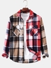 Chemise Jointive à Carreaux avec Poche en Flanelle Xl Rouge foncé