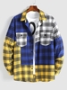 Chemise Jointive à Carreaux en Blocs de Couleurs 2xl Jaune