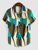 Chemise Jointive Rayée Imprimée en Blocs de Couleurs Xl Multi a