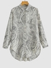 Chemise Longue Haute-Bas à Imprimé Abstrait M