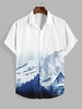 Chemise Maigre à Imprimé Montagne et Neige à Manches Courtes L Blanc