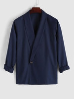Chemise Manches Longues à Col Revers L Bleu de minuit