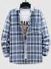 Chemise Motif à Carreaux à Manches Longues S Bleu