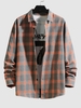 Chemise Motif à Carreaux en Flanelle à Manches Longues Xl Orange