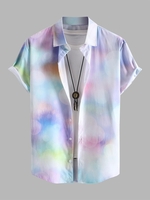 Chemise Motif de Bulles Colorées à Manches Courtes M Multi a