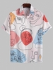 Chemise Motif de Caractère et de Visage Graffitis Abstrait à Manches Courtes M Multi a