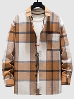 Chemise Motif de Carreaux à Manches Longues Xs Jaune