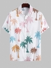 Chemise Motif de Cocotier Colorée à Manches Courtes Xl Blanc
