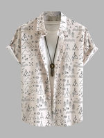 Chemise Motif de Figure Géométrique à Manches Courtes L Multi b