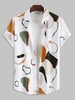 Chemise Motif de Figure Irrégulière à Manches Courtes S Blanc