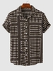 Chemise Motif de Fleur et de Pois à Manches Courtes L Bois
