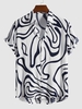 Chemise Motif de Peinture à Manches Courtes S Blanc