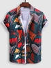 Chemise Motif Irrégulier Imprimée à Manches Courtes Xxl Multi a