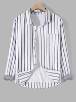 Chemise Motif Rayé avec Bouton en Avant à Manches Longues Xl Multi a