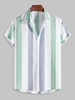 Chemise Motif Rayé Vertical en Blocs de Couleurs à Manches Courtes M Multi a