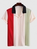 Chemise Multicolore Rayée Boutonnée à Col Cranté L Blanc antique