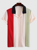 Chemise Multicolore Rayée Boutonnée à Col Cranté L Blanc antique