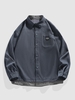 Chemise Panneau à Carreaux avec Poche en Avant en Velours Côtelé 2xl Cadetblue