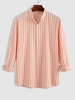 Chemise Rayée à Col Debout S Saumon léger