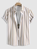 Chemise Rayée à Manches Courtes Boutonnée L Jaune clair