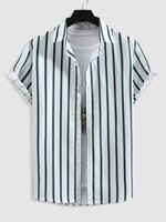 Chemise Rayée à Manches Courtes Boutonnée L Multi a