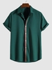Chemise Rayée Carreau Design à Manches Courtes 2xl Vert