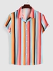 Chemise Rayée Colorée à Col Revers Xl Multi a