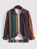 Chemise Rayée Colorée à Manches Longues S Multi a