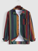 Chemise Rayée Colorée à Manches Longues S Multi a