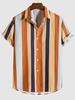 Chemise Rayée en Blocs de Couleurs à Manches Courtes L Multi a