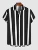 Chemise Rayée en Blocs de Couleurs à Manches Courtes Xl Noir