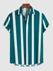 Chemise Rayée en Blocs de Couleurs à Manches Courtes Xl Vert