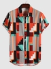 Chemise Rayée Géométrique Imprimée Boutonnée S Multi a