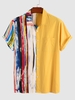 Chemise Rayée Teintée Boutonnée avec Poche en Avant L Multi a