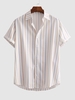 Chemise Rayure Verticale à Manches Courtes S Blanc
