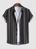 Chemise Rayure Verticale à Manches Courtes Xl Noir