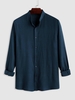 Chemise Semi-Transparente à Manches Longues M Bleu profond