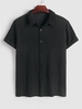 Chemise Simple Semi-Transparente à Manches Courtes L Noir