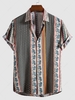 Chemise Style Ethnique à Imprimé Eléphant à Manches Courtes 2xl Vert profond