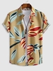 Chemise Style Hawaiien à Imprimé Feuille avec Bouton en Avant L Deep yellow