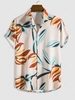 Chemise Style Hawaiien à Imprimé Feuille avec Bouton en Avant M Beige