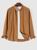 Chemise Texturée en Couleur Unie à Manches Longues S Café
