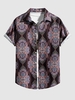 Chemise Vintage à Imprimé Cachemire à Manches Courtes Xl Noir