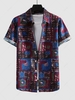 Chemise Vintage à Manches Courtes à Col Rabattu à Imprimé Ethnique L Multi a