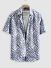 Chemise Vintage Boutonnée à Imprimé Baroque en Avant Xl Blanc